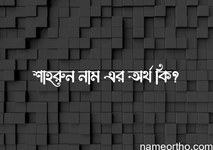 শাহরুন নামের অর্থ কি? শাহরুন নামের ইসলামিক অর্থ এবং বিস্তারিত তথ্য সমূহ